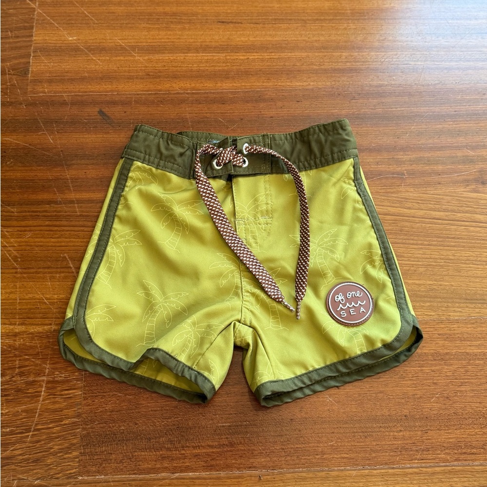Of One Sea Green Boardshorts - Size 3/4T